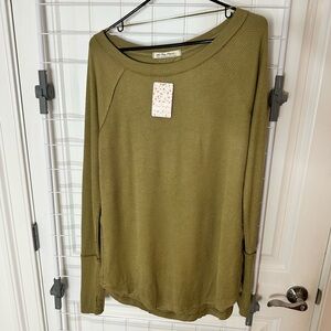Free People Olive Green Sweatshirt